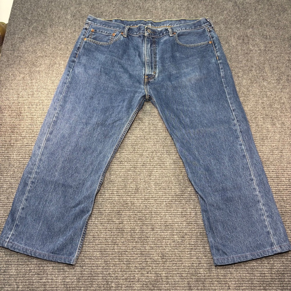 Levis 505 Regular Fit Straight Leg Jeans Mens 42x30(fits 25) Med Wash Blue Denim